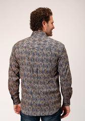 Roper Mens Long Sleeve Button Vintage Paisley Western Shirt