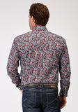 Roper Mens Long Sleeve Button Red River Paisley Western Shirt