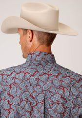 Roper Mens Long Sleeve Button Liberty Paisley Western Shirt