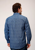 Roper Mens Long Sleeve Button Medallion Paisley Western Shirt