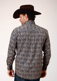 Roper Mens Long Sleeve Button Vintage Paisley Western Shirt