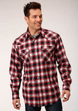 Roper Mens Long Sleeve Snap Unlined Flannel Plaid Shirt Western Shirt Tall Fit