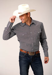 Roper Mens Long Sleeve Snap Classic Geo Western Shirt Tall Fit - Roper