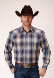 Roper Mens Long Sleeve Snap Ranch Plaid Western Shirt Tall Fit