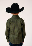 Roper Boys Long Sleeve Snap Drybrush Diamonds Western Shirt