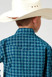 Roper Boys Long Sleeve Snap Scribble Print Western Shirt