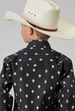 Roper Boys Long Sleeve Snap Ombre Aztec Print Western Shirt