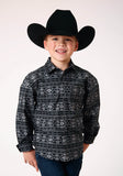 Roper Boys Long Sleeve Snap Aztec Stripe Western Shirt