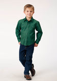 Roper Boys Long Sleeve Snap Four Leaf Foulard Western Shirt