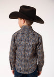 Roper Boys Long Sleeve Snap Vintage Paisley Western Shirt