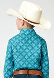 Roper Boys Long Sleeve Snap Lake Medallion Western Shirt