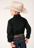 Roper Boys Long Sleeve Snap Solid Poplin Western Model  Western Shirt