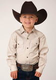 Roper Boys Long Sleeve Snap Solid Poplin Western Model  Western Shirt