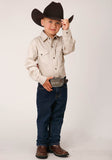 Roper Boys Long Sleeve Snap Solid Poplin Western Model  Western Shirt