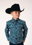 Roper Boys Long Sleeve Button Canyon Paisley Western Shirt