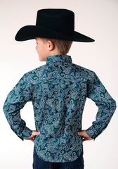 Roper Boys Long Sleeve Button Canyon Paisley Western Shirt