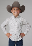 Roper Boys Long Sleeve Button Silver Medallion Western Shirt