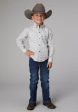 Roper Boys Long Sleeve Button Silver Medallion Western Shirt