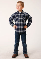 Roper Boys Long Sleeve Snap Unlined Flannel Shirts Western Shirt