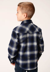 Roper Boys Long Sleeve Snap Unlined Flannel Shirts Western Shirt