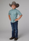 Roper Boys Short Sleeve Button Silver Spring Foulard Western Shirt