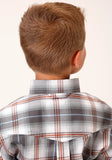 Roper Boys Short Sleeve Button Smokey Plaid Western Shirt