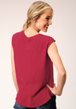 Roper Womens Sleeveless Knit Raspberry Slub Jersey Tshirt Top