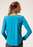 Roper Womens Long Sleeve Knit Cotton Jersey Top