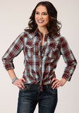 Roper Womens Long Sleeve Snap Southwest Plaid Western Shirt