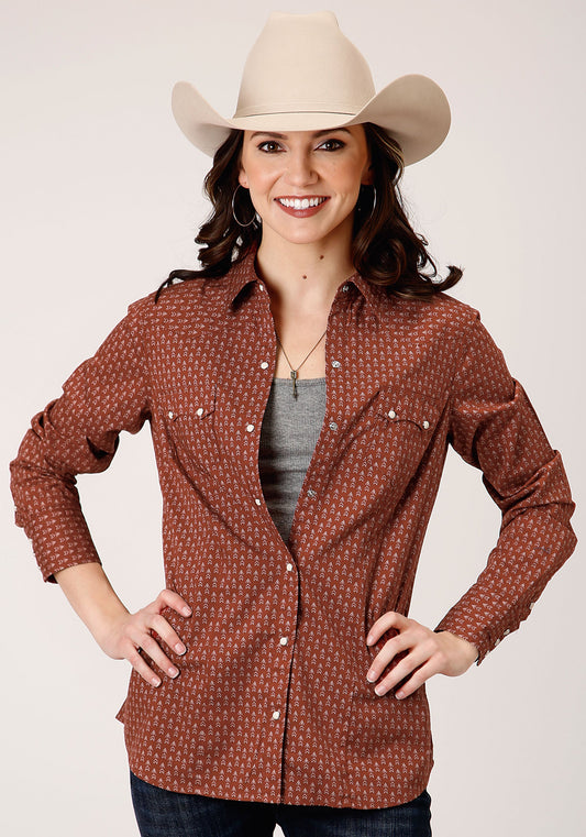 Roper Womens Long Sleeve Snap Arrow Geo Western Shirt