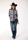 Roper Womens Long Sleeve Snap West Plaid Western Shirt