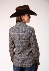 Roper Womens Long Sleeve Button Vintage Paisley Western Shirt