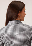 Roper Womens Long Sleeve Button Diamond Star Geo  Grey Western Shirt