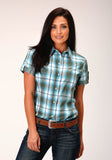 Roper Womens Long Sleeve Snap Meadow Plaid Western Shirt