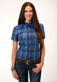 Roper WOMENS SHORT SLEEVE BUTTON SHADOW OMBRE WESTERN SHIRT - Flyclothing LLC