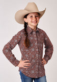 Roper Girls Long Sleeve Snap Vintage Paisley Print Western Shirt