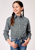 Roper Girls Long Sleeve Snap Frontier Foulard Western Shirt