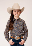 Roper Girls Long Sleeve Button Vintage Paisley Western Shirt