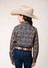 Roper Girls Long Sleeve Button Vintage Paisley Western Shirt