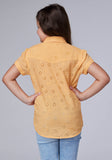 Roper Girls Short Sleeve Button Cotton Eyelet Western Blouse With 1pt Front And Back Yokes