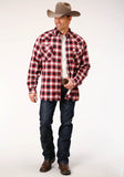 Roper Mens Long Sleeve Snap Sherpa Lined Flannel Shirt Jacket