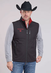 Roper Men's Fleece Lined Softshell Vest* Zipper Lower And Chest Pockets  * Embroidery Detail On Front And Back