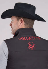 Roper Men's Fleece Lined Softshell Vest* Zipper Lower And Chest Pockets  * Embroidery Detail On Front And Back