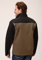 Roper Mens Brown Black Combo Soft Shell Jacket - Roper