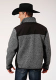 Roper Mens Heathered Charcoal Sweater Knit Jacket