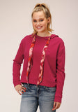 Roper Womens Knit Berry Pink French Terry Sweatshirt