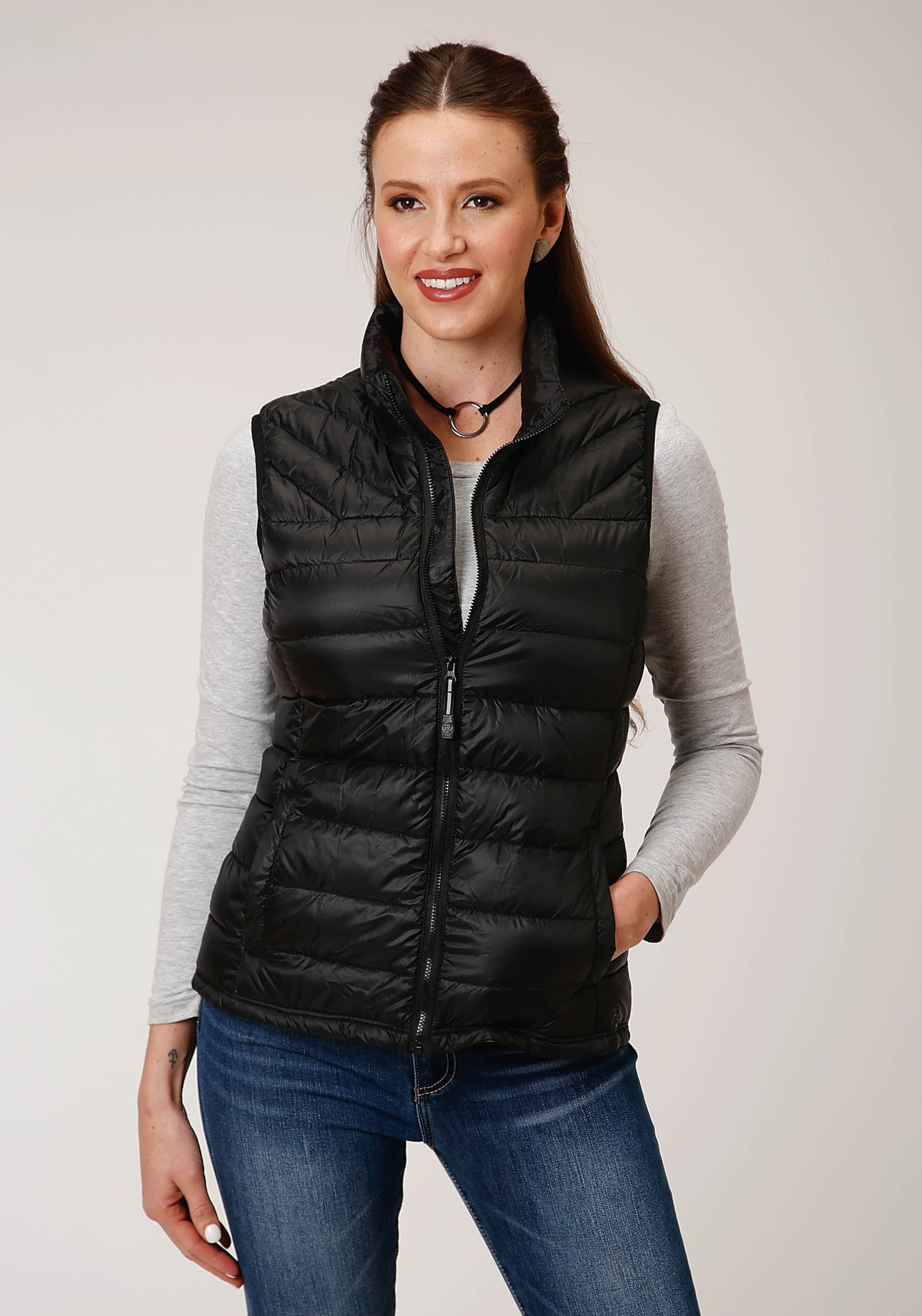 Roper Womens Down  Parachute Blck Down Filled Vest