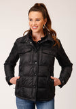 Roper Womens Black Nylon Down Shirt Jacket