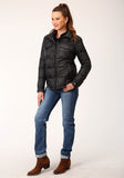 Roper Womens Black Nylon Down Shirt Jacket