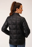 Roper Womens Black Nylon Down Shirt Jacket